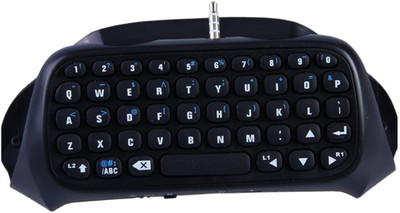 

Microware Mini Portable Wireless Chatpad Bluetooth Keyboard for PS4 Playstation 4 Controller Wireless Gaming Keyboard(Black)