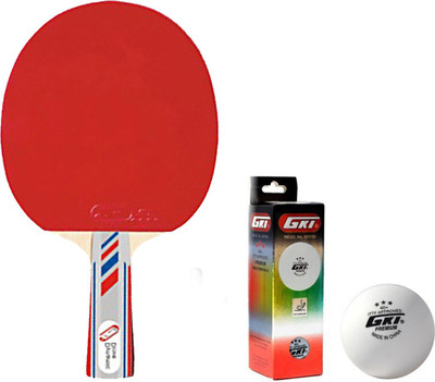 

GKI Dynamic Drive Table Tennis Combo Set (Dynamic Drive Table Tennis Racquet + Premium 3 Star TT Ball, Box of 3 - White) Table Tennis Kit
