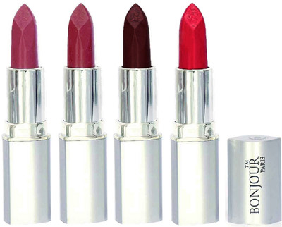 

Bonjour Paris Slick & Shine Lipstick(Light Pink-Dark Mauve-Hot Maroon-Hot Pink, 16.8 g)