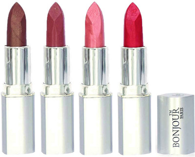 

Bonjour Paris Slick & Shine Lipstick(Coffee-Light Mauve-Star Pink-Pink, 16.8 g)