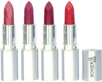 

Bonjour Paris Slick & Shine Lipstick(Wine-Light Pink-Dark Mauve-Burnt Amber, 16.8 g)