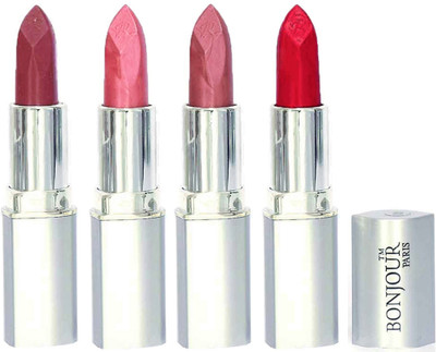

Bonjour Paris Slick & Shine Lipstick(Light Mauve-Star Pink-Wine-Hot Pink, 16.8 g)