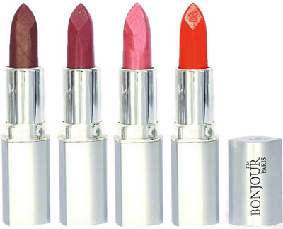 

Bonjour Paris Slick & Shine Lipstick(Coffee-Light Mauve-Star Pink-Dark Orange, 16.8 g)