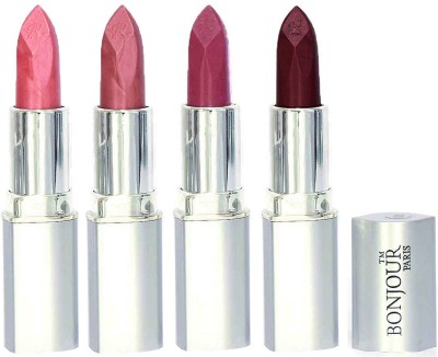 

Bonjour Paris Slick & Shine Lipstick(Star Pink-Wine-Light Pink-Dark Maroon, 16.8 g)