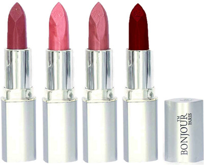 

Bonjour Paris Slick & Shine Lipstick(Light Mauve-Star Pink-Wine-Dark Red, 16.8 g)