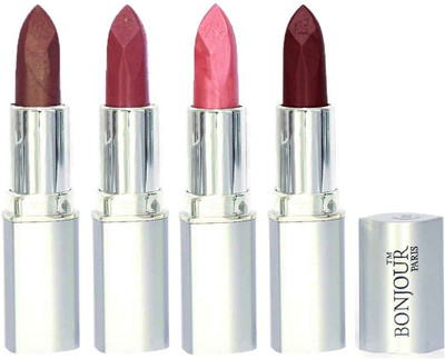 

Bonjour Paris Slick & Shine Lipstick(Coffee-Light Mauve-Star Pink-Maroon, 16.8 g)