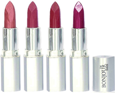 

Bonjour Paris Slick & Shine Lipstick(Wine-Light Pink-Dark Mauve-Purple, 16.8 g)