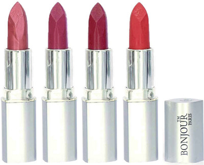 

Bonjour Paris Slick & Shine Lipstick(Wine-Light Pink-Dark Mauve-Hot Mauve, 16.8 g)