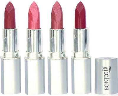 

Bonjour Paris Slick & Shine Lipstick(Light Mauve-Star Pink-Wine-Dark Mauve, 16.8 g)