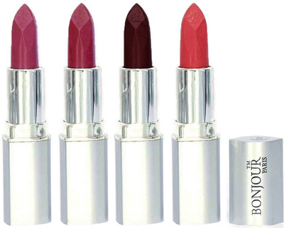 

Bonjour Paris Slick & Shine Lipstick(Light Pink-Dark Mauve-Hot Maroon-Hot Mauve, 16.8 g)