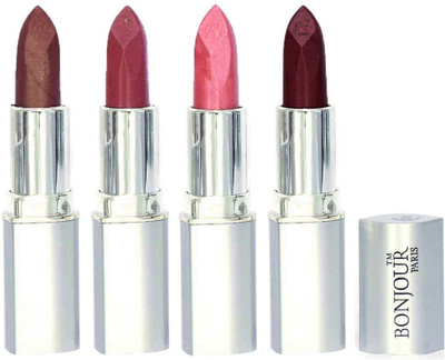 

Bonjour Paris Slick & Shine Lipstick(Coffee-Light Mauve-Star Pink-Dark Maroon, 16.8 g)
