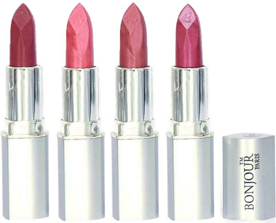 

Bonjour Paris Slick & Shine Lipstick(Light Mauve-Star Pink-Wine-New Pink, 16.8 g)