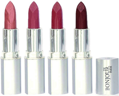 

Bonjour Paris Slick & Shine Lipstick(Wine-Light Pink-Dark Mauve-Dark Maroon, 16.8 g)