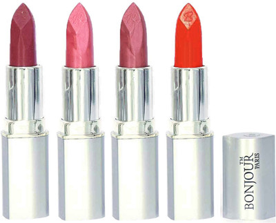 

Bonjour Paris Slick & Shine Lipstick(Light Mauve-Star Pink-Wine-Dark Orange, 16.8 g)