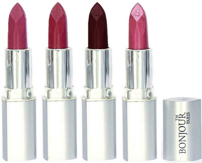 

Bonjour Paris Slick & Shine Lipstick(Light Pink-Dark Mauve-Hot Maroon-New Pink, 16.8 g)