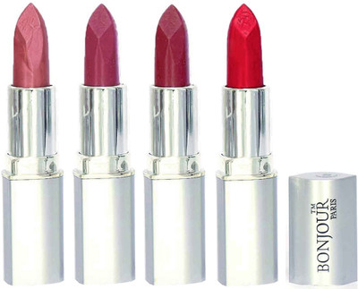 

Bonjour Paris Slick & Shine Lipstick(Wine-Light Pink-Dark Mauve-Hot Pink, 16.8 g)