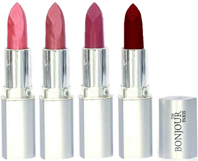 

Bonjour Paris Slick & Shine Lipstick(Star Pink-Wine-Light Pink-Dark Red, 16.8 g)