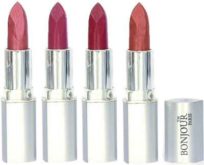 

Bonjour Paris Slick & Shine Lipstick(Wine-Light Pink-Dark Mauve-Light Nude, 16.8 g)