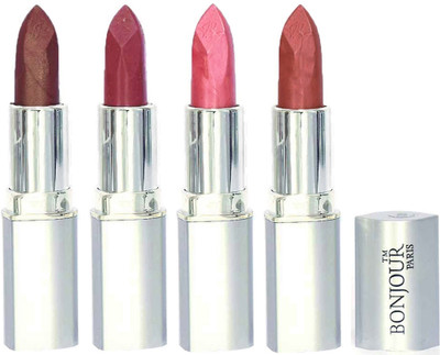 

Bonjour Paris Slick & Shine Lipstick(Coffee-Light Mauve-Star Pink-Light Nude, 16.8 g)