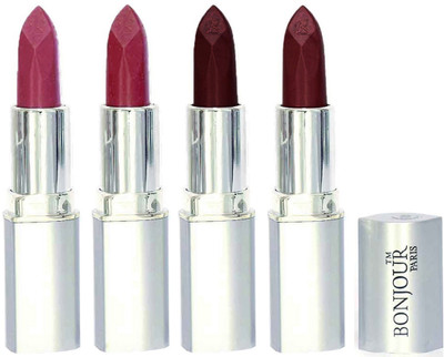 

Bonjour Paris Slick & Shine Lipstick(Light Pink-Dark Mauve-Hot Maroon-Maroon, 16.8 g)