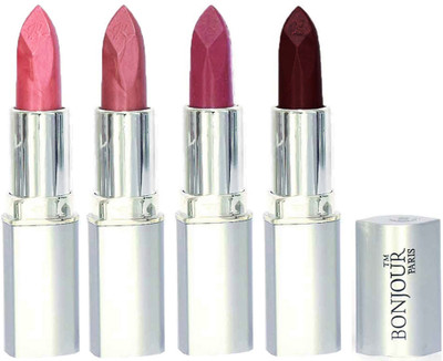 

Bonjour Paris Slick & Shine Lipstick(Star Pink-Wine-Light Pink-Hot Maroon, 16.8 g)