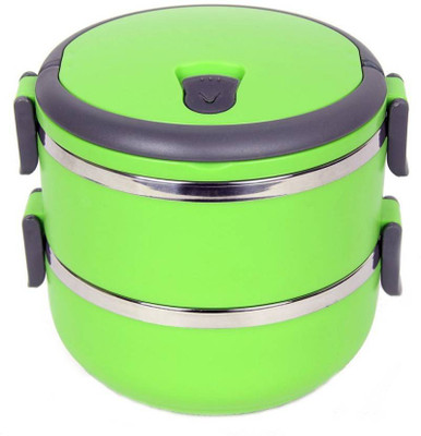 

Mezire Two Layer Tiffin Box 2 Containers Lunch Box (1400 ml) 2 Containers Lunch Box(1400 ml), Green