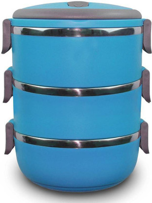 

Mezire Three Layer Tiffin Box 3 Containers Lunch Box (2100 ml) 3 Containers Lunch Box(2100 ml), Blue