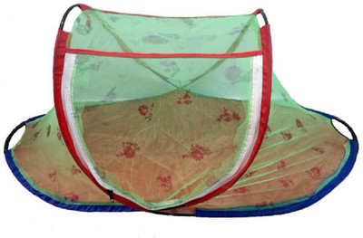 

SpringLoom HDPE - High Density Poly Ethylene Infants HDPE Poly Ethylene Kids Baby Foldable NeT Mosquito Net Mosquito Net(green printed)