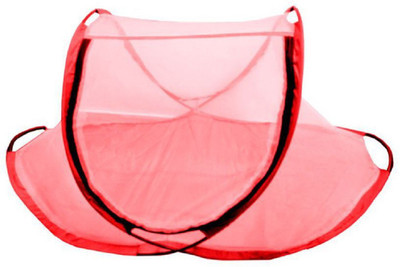 SpringLoom HDPE - High Density Poly Ethylene Infants HDPE Poly Ethylene Kids Baby Foldable NeT Mosquito Net Mosquito Net(lite red)