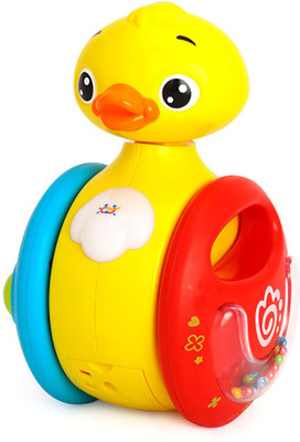 

Kiditos Rolling Electric Roly-Poly Duck with Funny Laughing Sound Baby Rattles Music Toys(Multicolor)