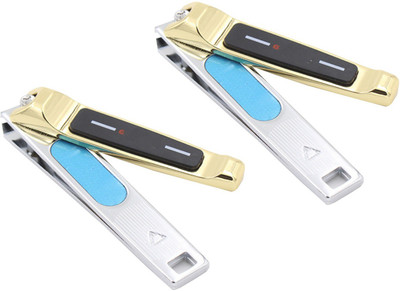 

DOCOSS Pack Of 2-Quality Gold Nail Clippers Toe Nails & Fingernail Cutter With Filer For Men Women-27