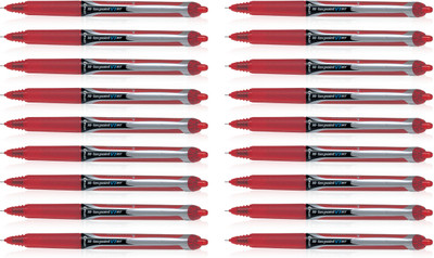 PILOT Hi-Tecpoint V7 RT Roller Ball Pen(Pack of 18, Red)