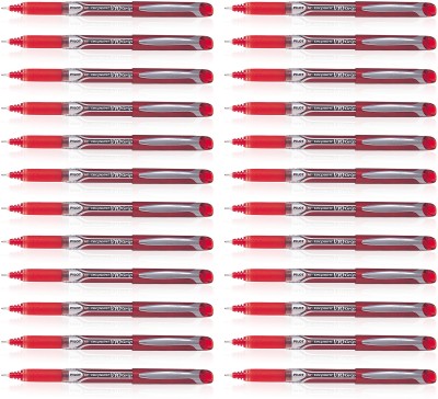 PILOT Hi-Tecpoint V10 Grip Roller Ball Pen(Pack of 24, Ink Color - Red)