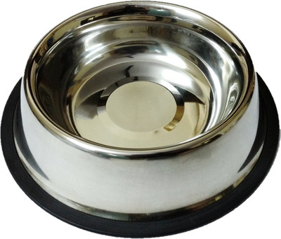 

DS Creations Dog/Cat feeder bowl steel 600 Ml Round Stainless Steel Pet Bowl(600 ml Steel)