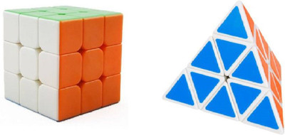 M-Alive Magic Rubik Prymix 3x & 3x3 speed Combo Puzzle Cube Brainstorming Game Toy(2 Pieces)