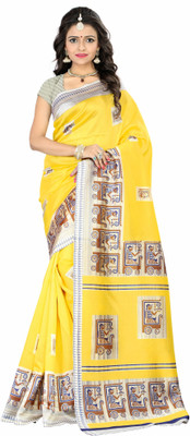 Rightshape Printed Mysore Art Silk Saree(Multicolor)