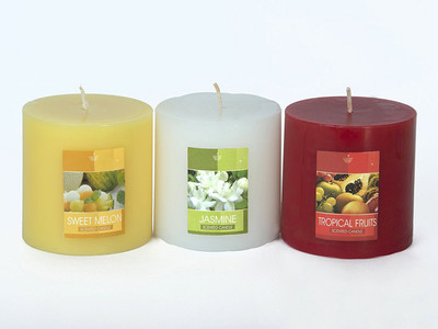 

DECOHOME Tropical Fruits,Sweet Melon,Jasmine Natural Wax Set of 3 Scented(40 g)