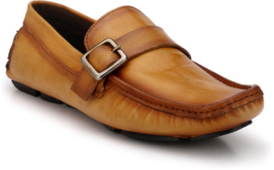 

El Paso Genuine Leather Buckle Tan Genuine Leather Casual Driving Loafers Loafers For Men(Tan