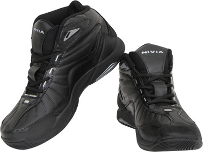 

Nivia Combat-1 Basketball Shoes For Men(Black, Silver