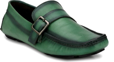 

El Paso Genuine Leather Buckle Green Genuine Leather Casual Driving Loafers Loafers For Men(Green