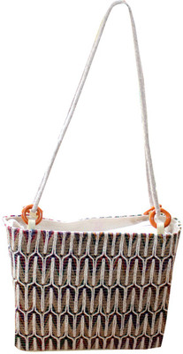 HD Women Casual White Jute Sling Bag