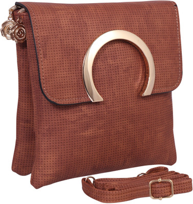 

Bee Fashionable Women Casual Brown PU Sling Bag