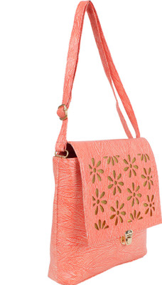 

LI LEANE Women Orange Leatherette, PU Sling Bag