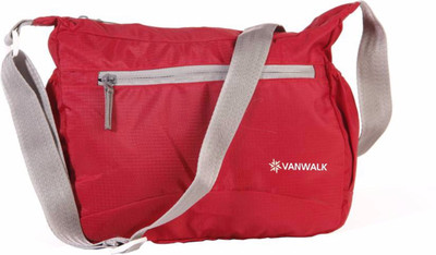 

VANWALK Boys & Girls Casual Red Nylon Sling Bag