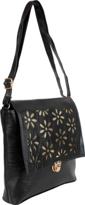 

LI LEANE Women Casual Black Leatherette Sling Bag