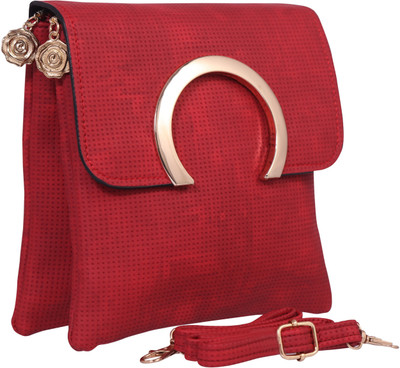 

Bee Fashionable Women Casual Maroon PU Sling Bag