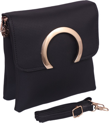 

Bee Fashionable Women Casual Black PU Sling Bag