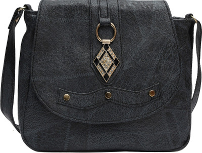 

Hawai Girls Casual Black PU Sling Bag