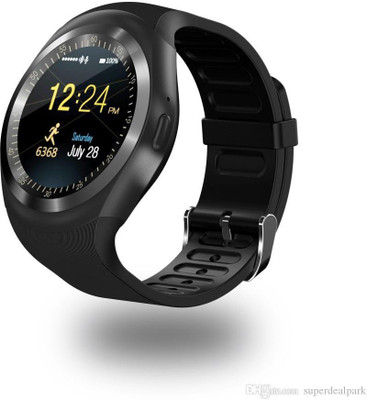 

Mectronix Y1 Support Nano SIM &TF Card Black Smartwatch(Black Strap Regular)