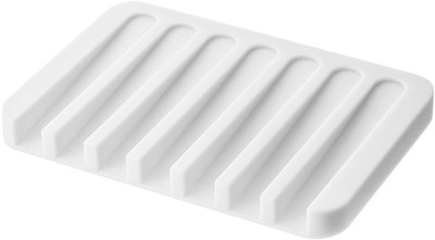 

Everbuy 1 pc Self Draining Silicone Drying Mat Silicone Soap Dish/Soap Holder/Soap Tray -Multi(White, Baby Pink), Baby pink;white